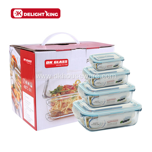 Customized Glass Food Containers 5pcs Set